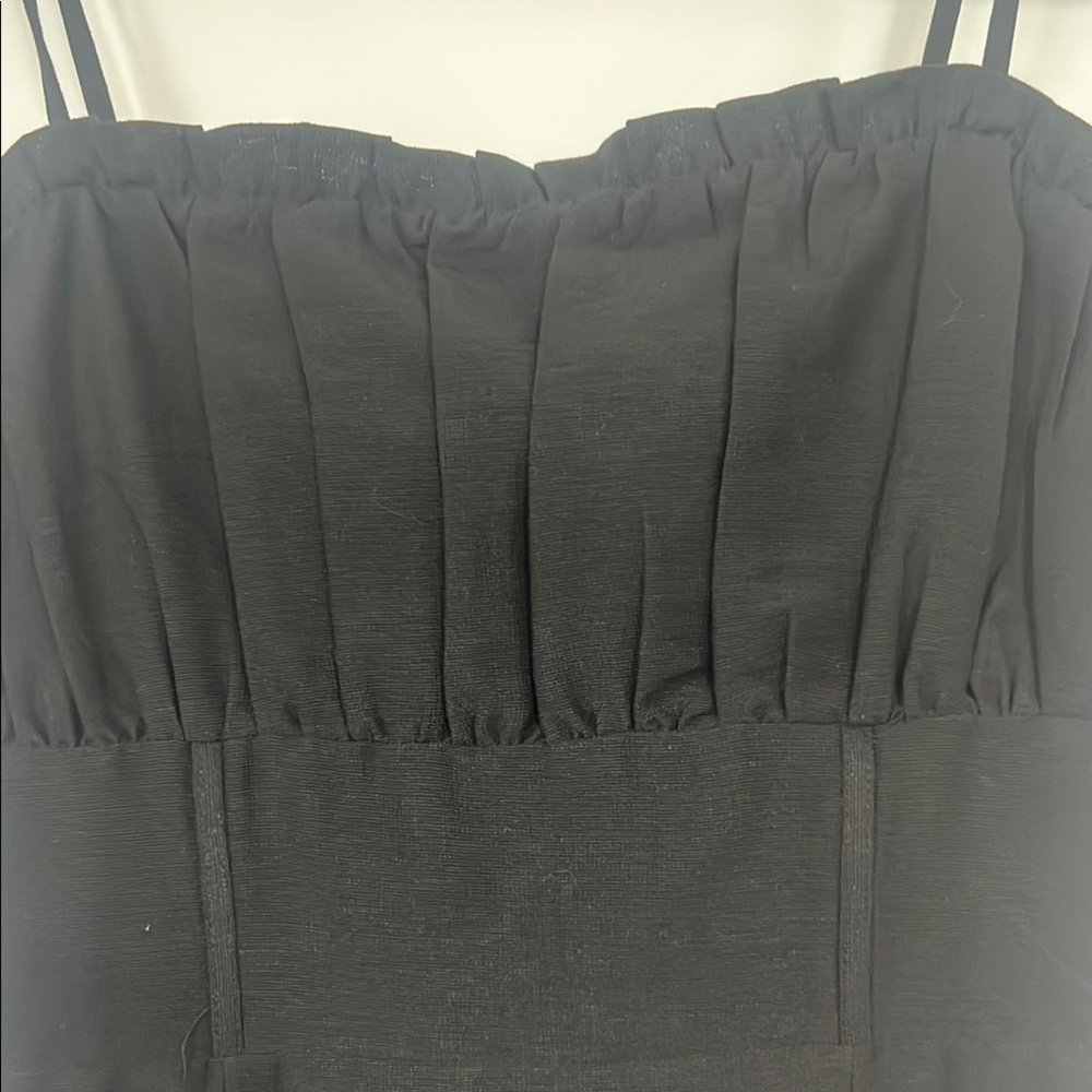 NWT- Princess Polly Black Spaghetti Strap Cotton/Poly Sheath Dress - Picture 2 of 9